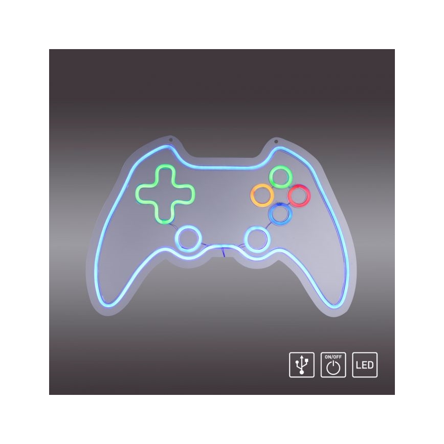 JUST LIGHT. 85022-70 - LED-neoninen seinäkoriste NEON LED/6,5W/5V peliteemainen