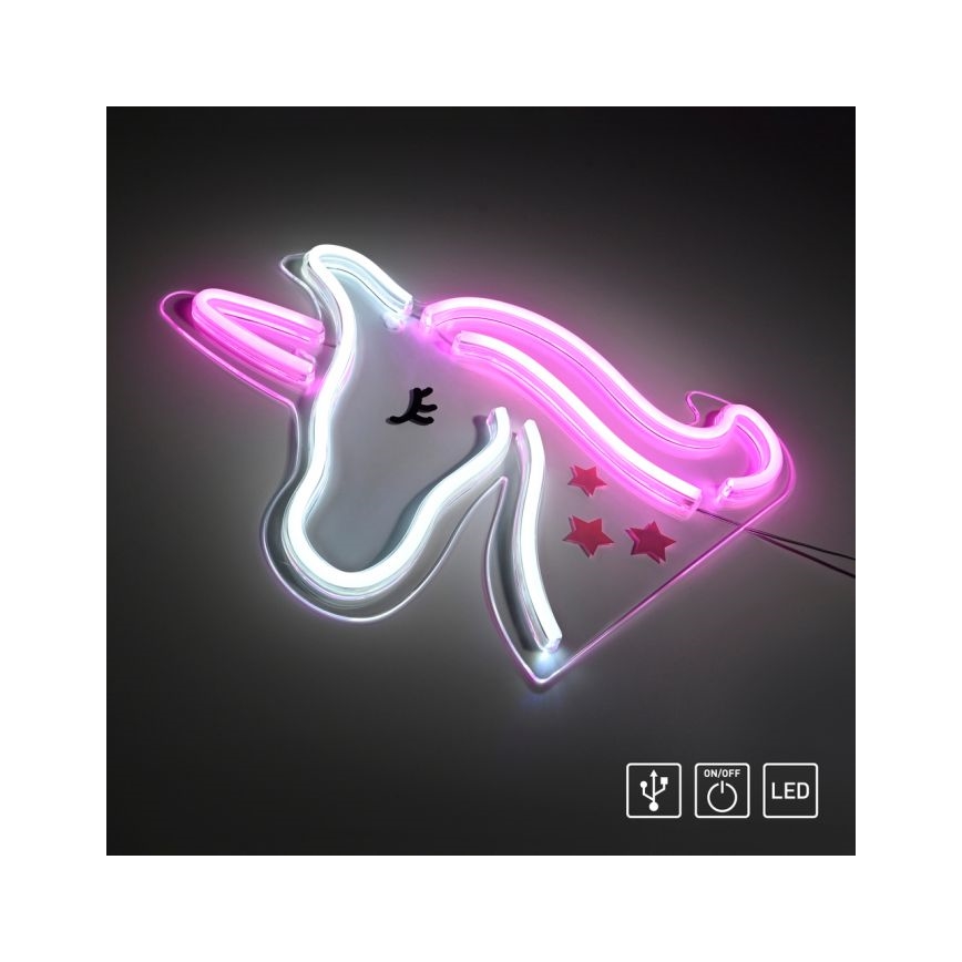 JUST LIGHT. 85025-70 - LED Neon seinäkoriste NEON LED/6,5W/5V yksisarvinen