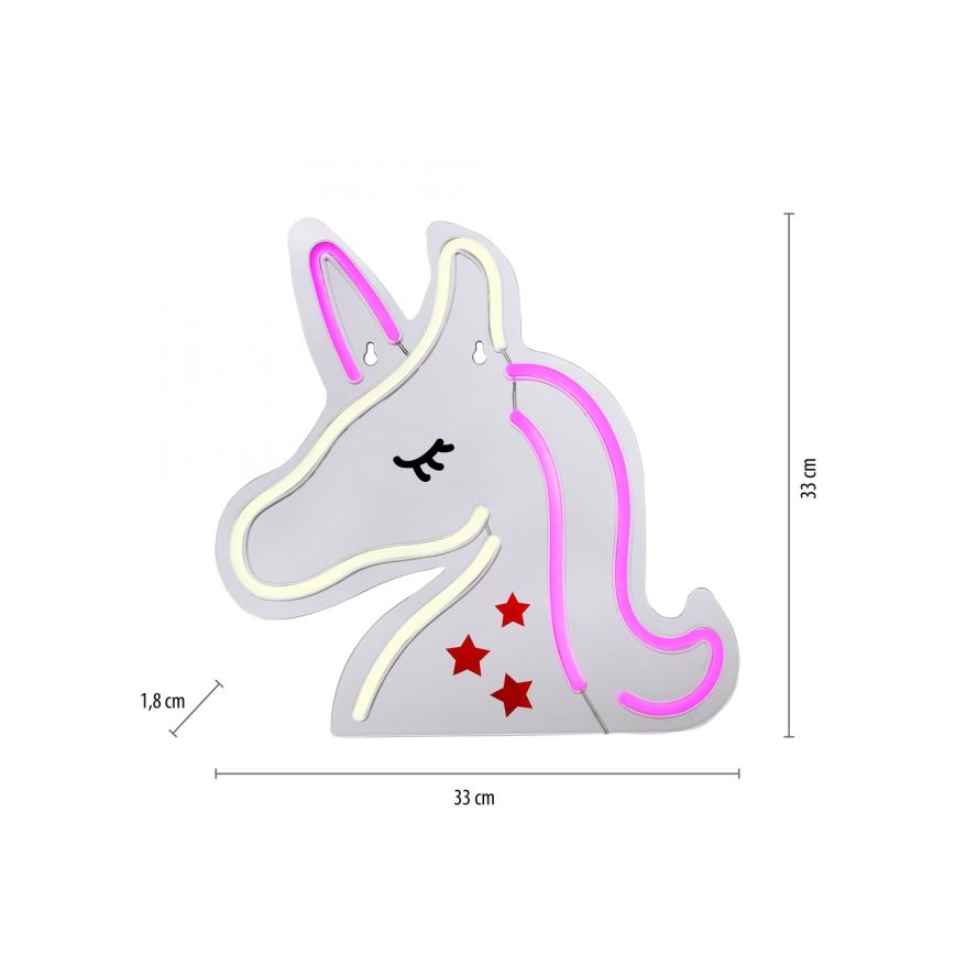 JUST LIGHT. 85025-70 - LED Neon seinäkoriste NEON LED/6,5W/5V yksisarvinen