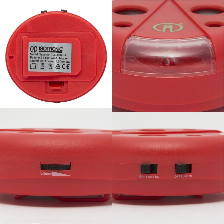 Jyrsijäkarkote LED-valolla 2xAAA leppäkerttu