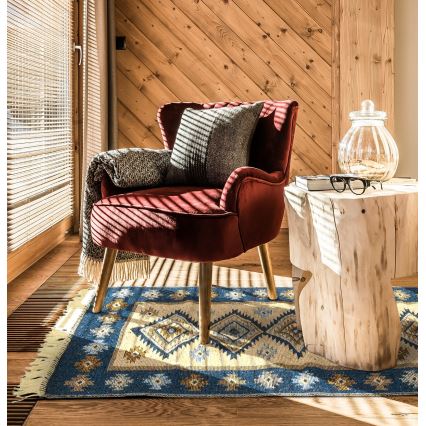 Käännettävä itämainen KILIM-matto 80x150 cm sininen/beige