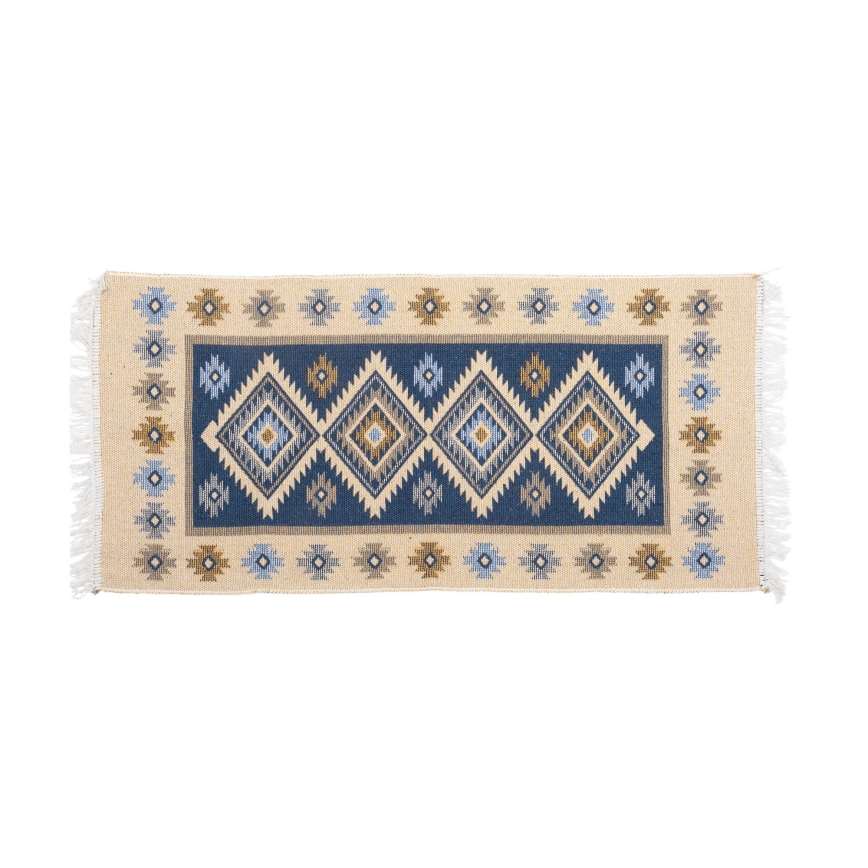 Käännettävä itämainen KILIM-matto 80x150 cm sininen/beige