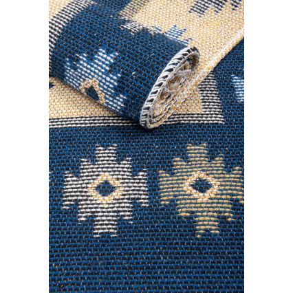 Käännettävä itämainen KILIM-matto 80x150 cm sininen/beige