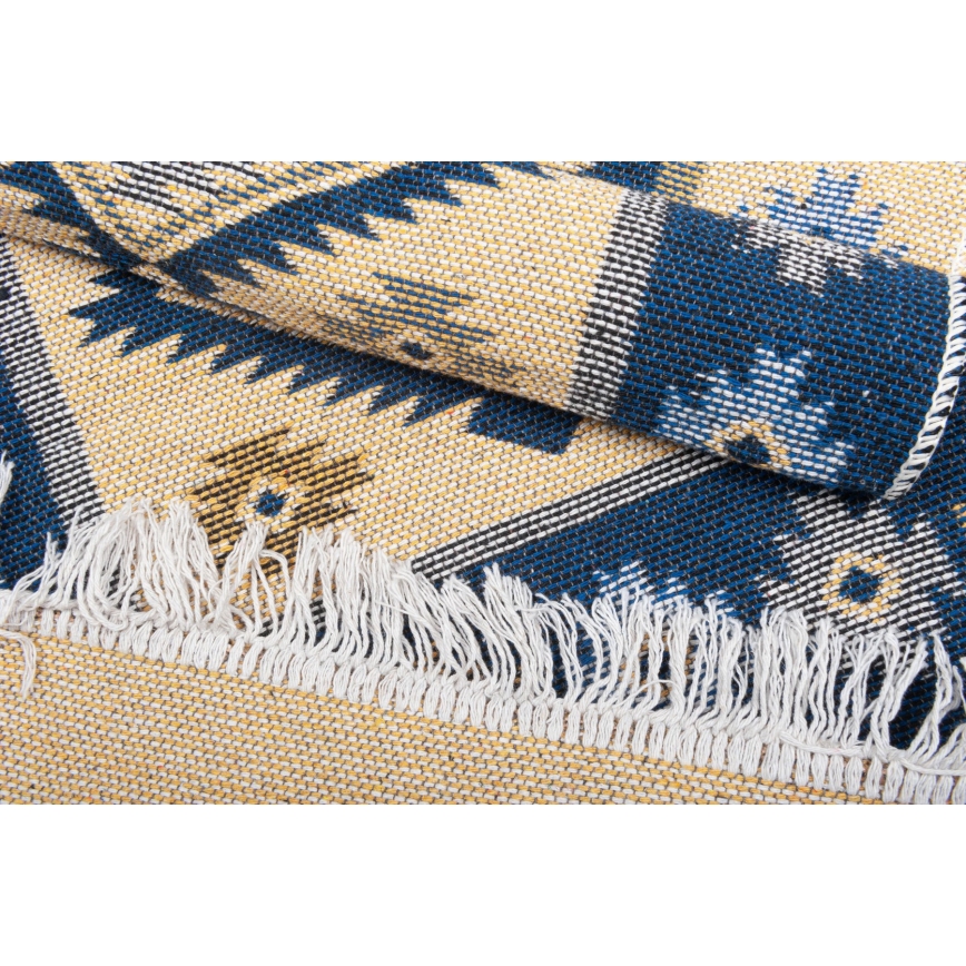 Käännettävä itämainen KILIM-matto 80x150 cm sininen/beige