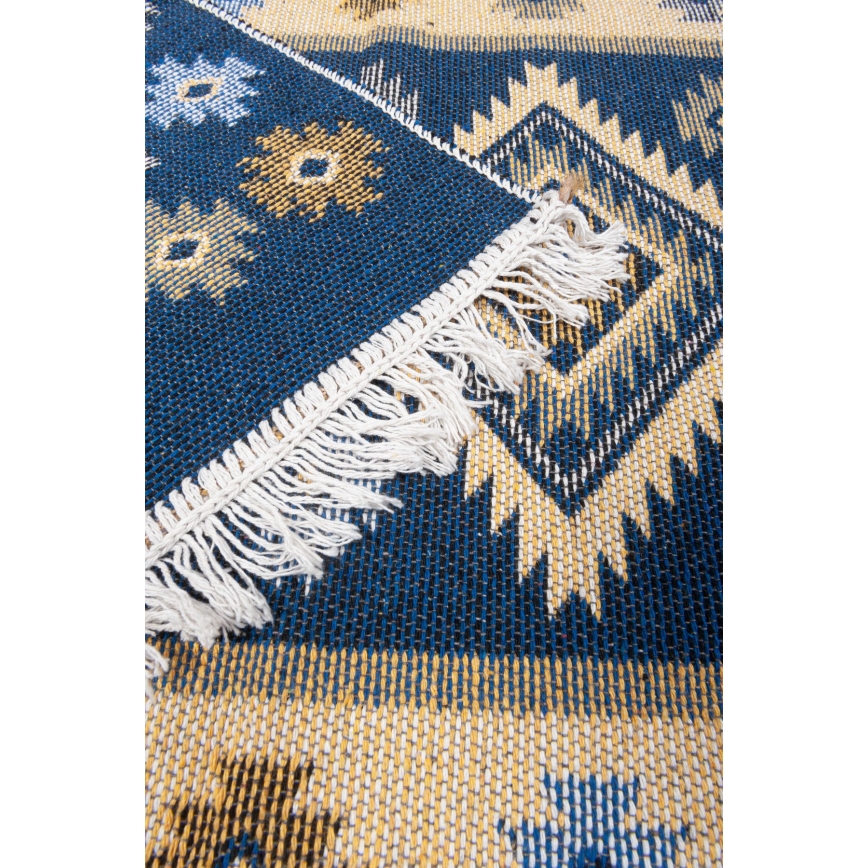Käännettävä itämainen KILIM-matto 80x150 cm sininen/beige