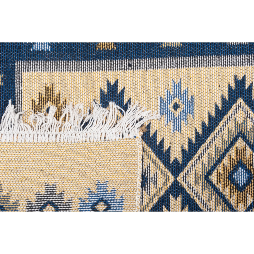 Käännettävä itämainen KILIM-matto 80x150 cm sininen/beige