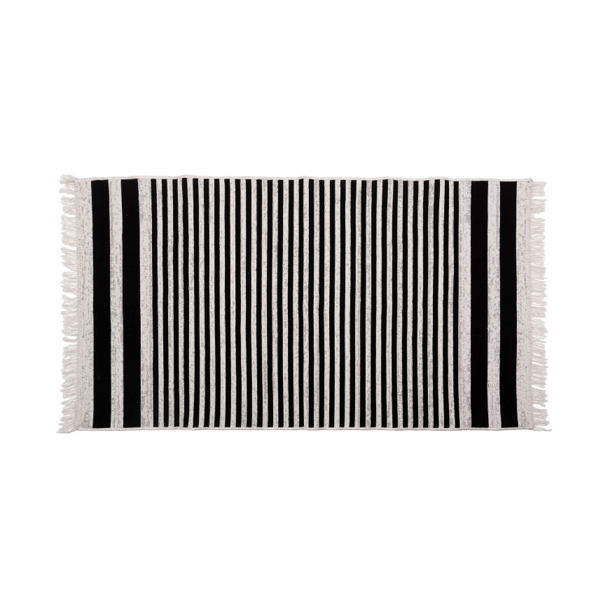 Käännettävä KILIM GOLD -matto 60x120 cm, musta/valkoinen