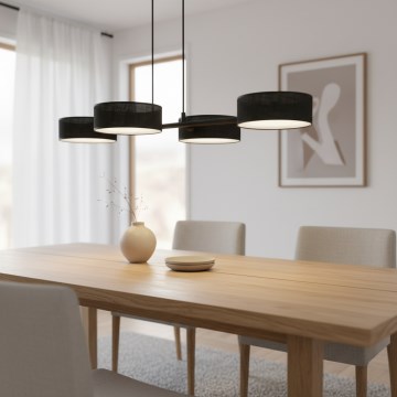 Kaapelikiinnitteinen DRUMZ-kattokruunu 4xE14/10W/230V, musta