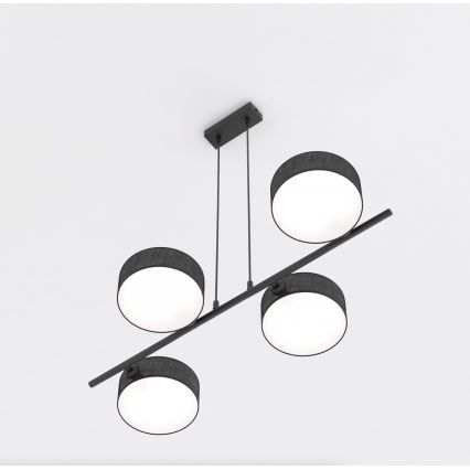 Kaapelikiinnitteinen DRUMZ-kattokruunu 4xE14/10W/230V, musta