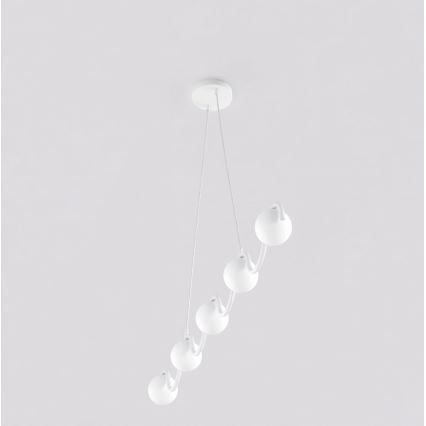 Kaapelikiinnitteinen riippuvalaisin SINUS 5xG9/8W/230V valkoinen