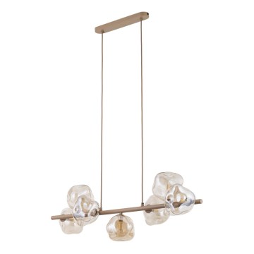 Kaapelilla ripustettava LAVA-riippuvalaisin 7xG9/8W/230V, beige/savunbeige