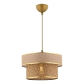 Kaapeliriippuvalaisin ERO 1xE27/60W/230V ruskea/kultainen
