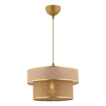 Kaapeliriippuvalaisin ERO 1xE27/60W/230V ruskea/kultainen