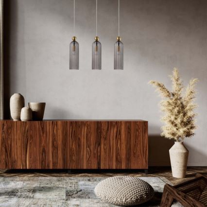 Kaapeliriippuvalaisin PIEGA 3xE14/40W/230V messinki/savunmusta