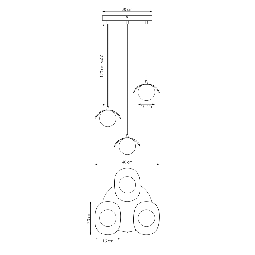 Kaapeliriippuvalaisin RITUAL 3xG9/8W/230V valkoinen