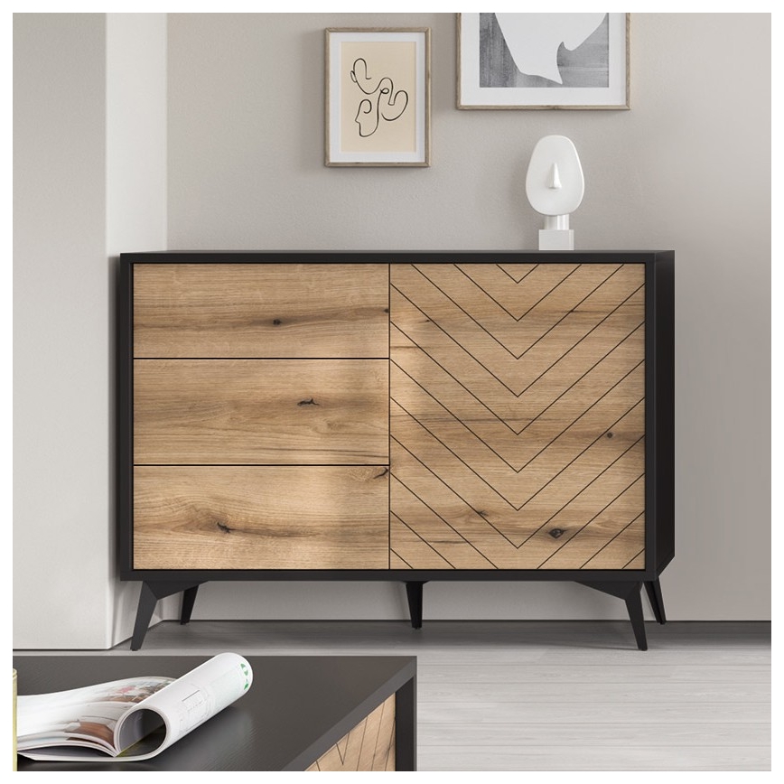 Kaappi DIAMOND 77x104 cm musta/ruskea