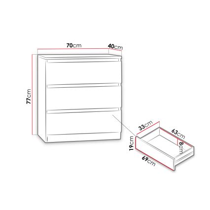 Kaappi MALWA 77x70 cm musta
