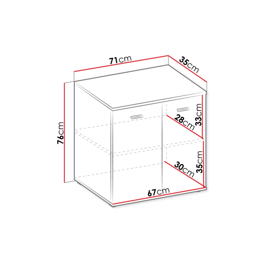Kaappi MIKE 76x71 cm valkoinen