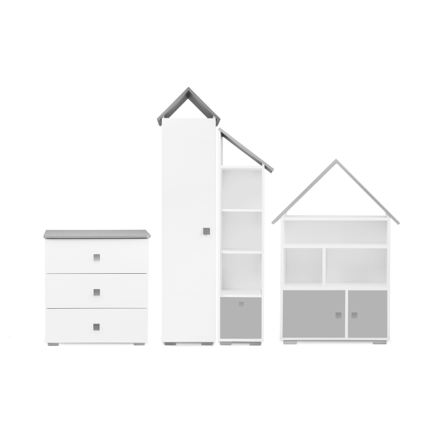 Kaappi PABIS 87x83 cm valkoinen/harmaa