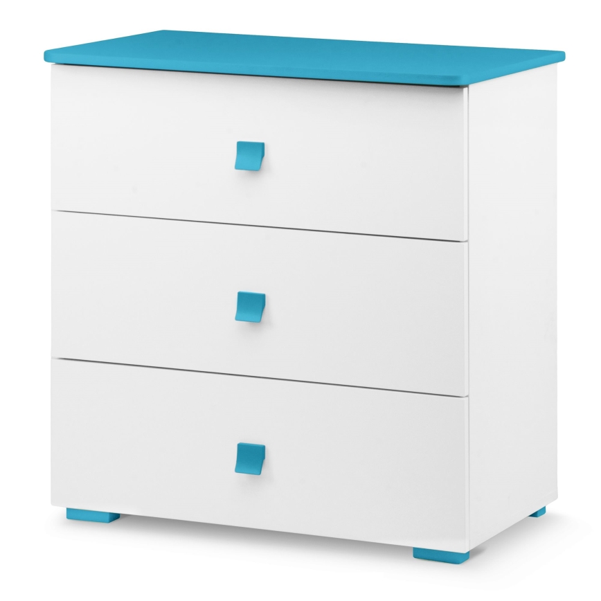 Kaappi PABIS 87x83 cm valkoinen/sininen