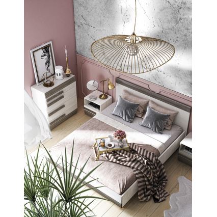 Kaappi SARPA 96x86 cm valkoinen/ruskea