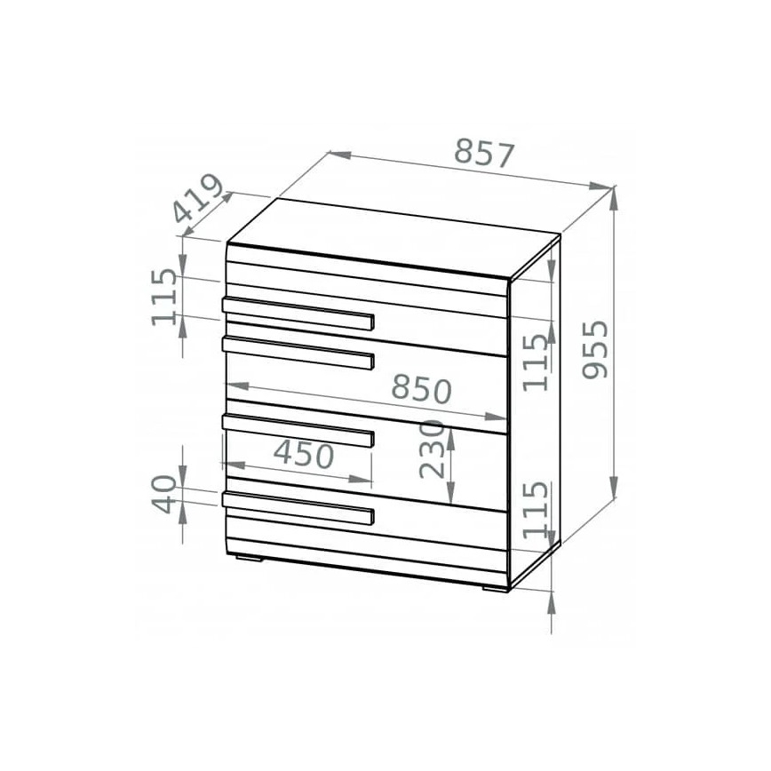 Kaappi SARPA 96x86 cm valkoinen/ruskea