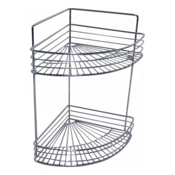 Kaksikerroksinen seinähylly suihkuun 30,6x37,5 cm kiiltävä kromi