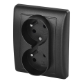 Kaksinkertainen kodin pistorasia 250V/16A antrasiitti