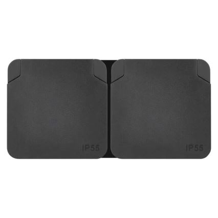 Kaksinkertainen pistorasia kohteelle humid environment IP55