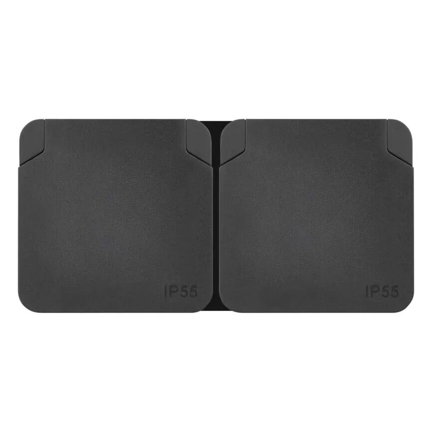 Kaksinkertainen pistorasia kohteelle humid environment IP55