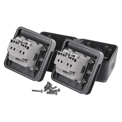 Kaksinkertainen pistorasia kohteelle humid environment IP55