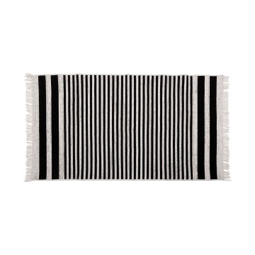 Kaksipuolinen KILIM GOLD -matto 60x120 cm, musta/valkoinen