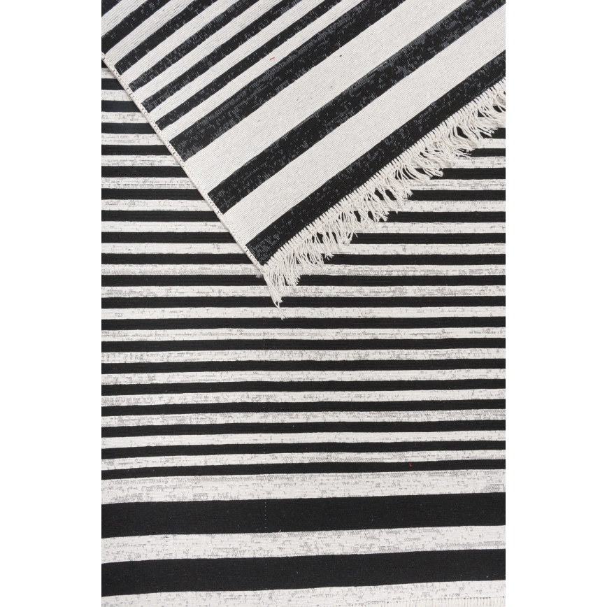 Kaksipuolinen matto KILIM GOLD 80x150 cm musta/valkoinen