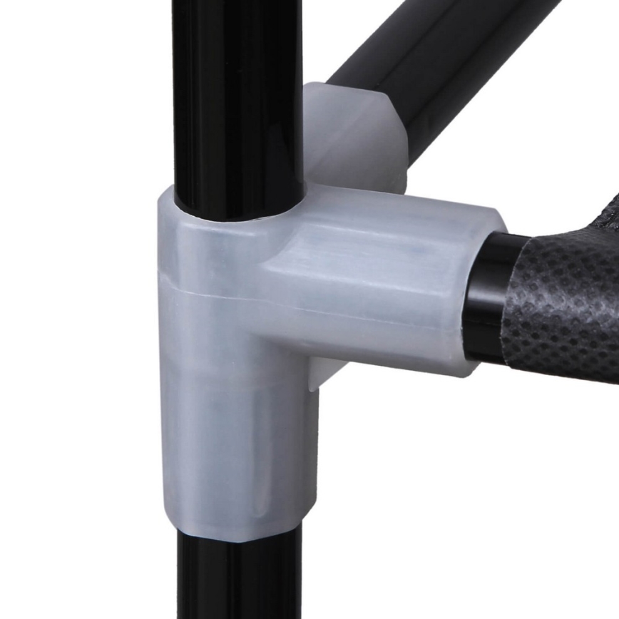 Kangasvaatekaappi MATIS 150x175 cm, musta, hyllyillä ja vaatetangolla