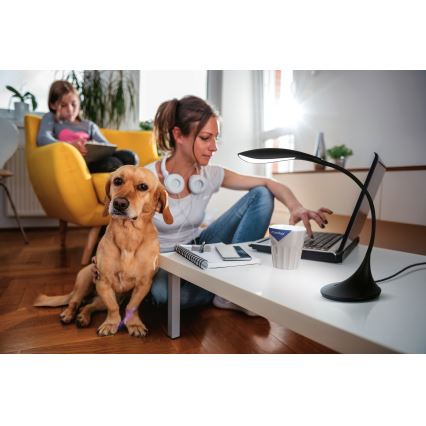 LED himmennettävä joustava pöytälamppu FRANCO LED/6,8W/230V musta