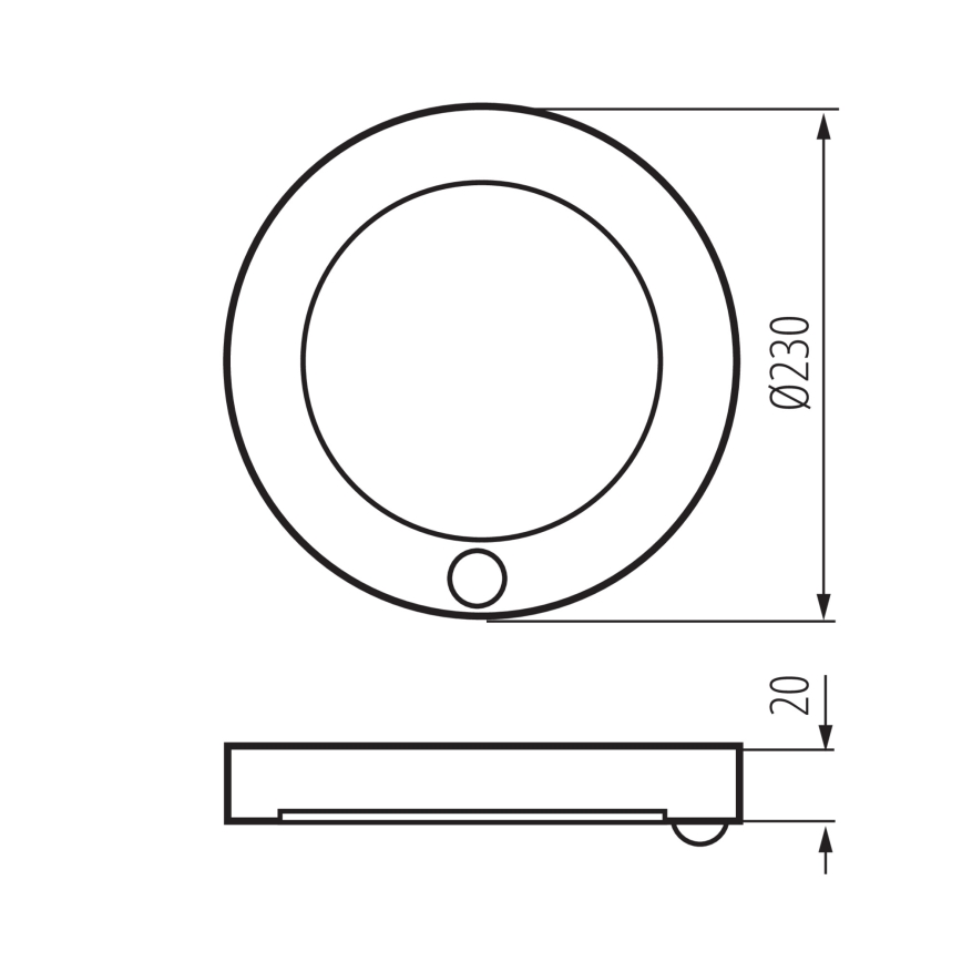 LED Katto/uppovalaisin liiketunnistimella 2-in-1 ERGA LED/17W/230V 3000/4000/6500K musta