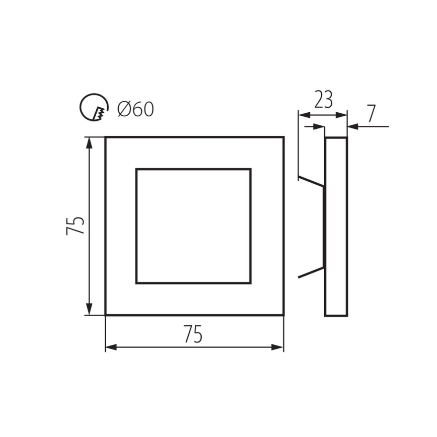 LED-portaikon seinävalaisin APUS LED/0,8W/12V 3000K, asennusrasia mukana