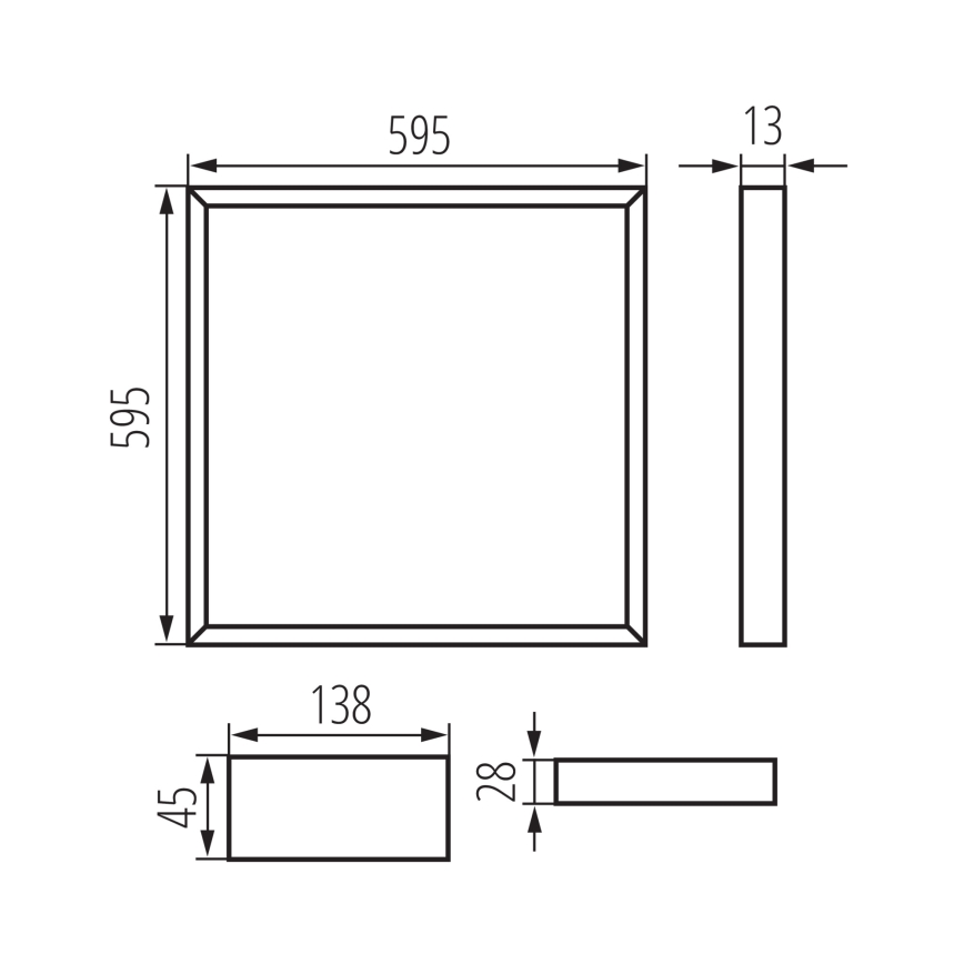 LED-kattokehys AVAR LED/32W/230V 4000K UGR19 59,5x59,5 cm
