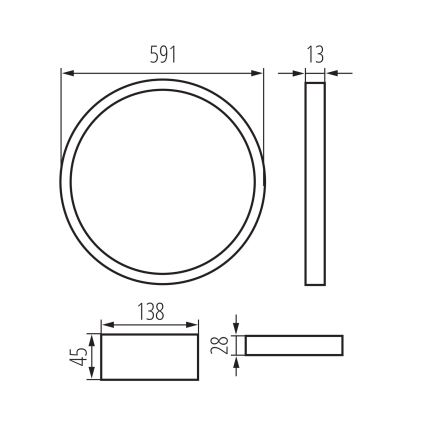LED-kattokehys AVAR LED/40W/230V 4000K halkaisija 59 cm