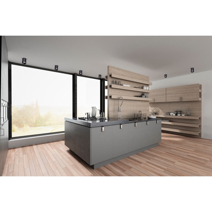 Kattovalaisin RITI 1xGU10 / 25W / 230V musta