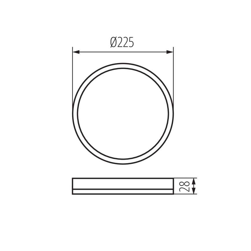 LED-kattovalaisin kylpyhuoneeseen AZPO LED/11,8W/230V halkaisija 22,5 cm IP54 valkoinen