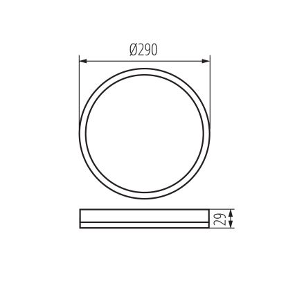 LED-kattovalaisin kylpyhuoneeseen AZPO LED/18,5W/230V halkaisija 29 cm IP54 musta