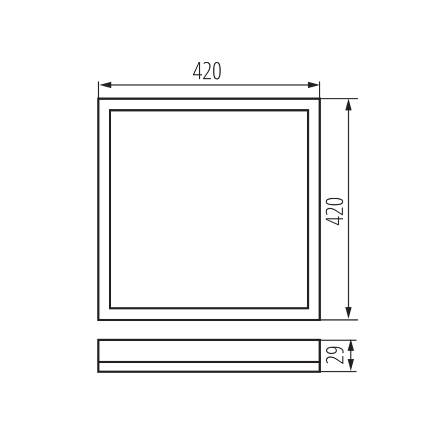 LED-kattovalaisin kylpyhuoneeseen AZPO LED/22W/230V 42x42 cm IP54 musta