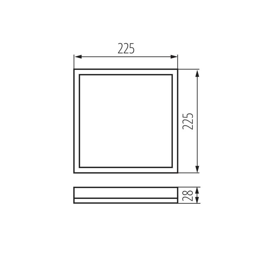 LED-kattovalaisin AZPO LED/12,3W/230V 3000/4000/6000K 22,5x22,5 cm IP54 musta