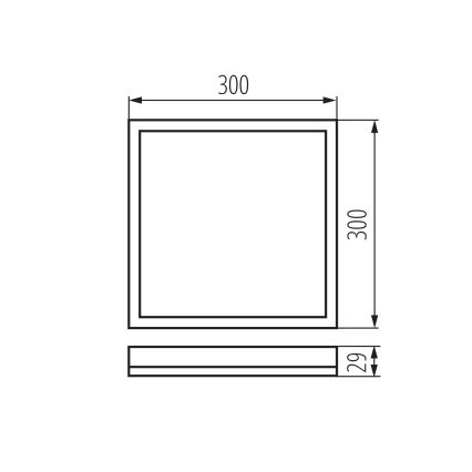 LED-kattovalaisin AZPO LED/17,5W/230V 3000/4000/6000K 30x30 cm IP54 musta