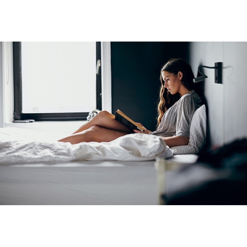 LED Joustava lukuvalo TONIL LED/2,7W/230V musta