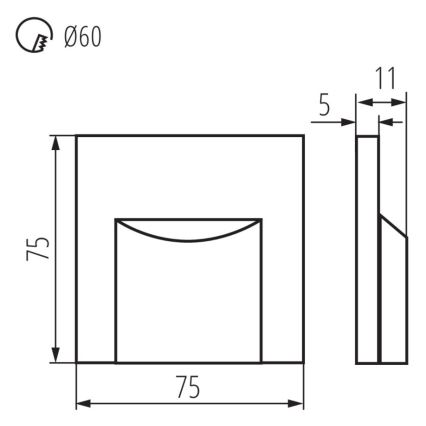 LED-porrasvalaisin ERINUS LED/0,8W/12V 4000K valkoinen