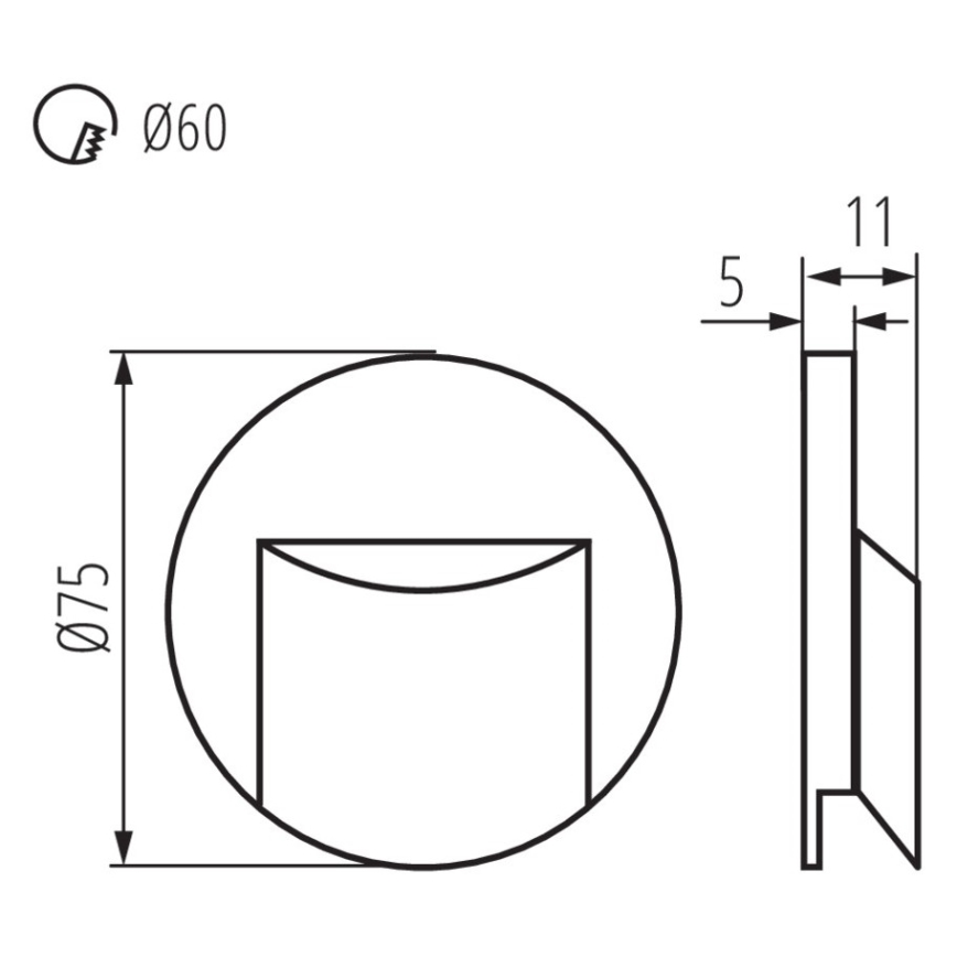 LED portaikon valaisin ERINUS LED/0,8W/12V 4000K valkoinen