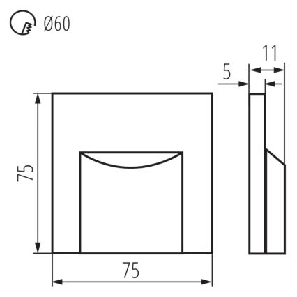 LED-porrasvalaistus ERINUS LED/0,8W/12V 3000K harmaa