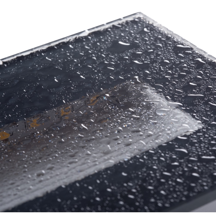 LED Sisäänrakennettu valo GLASI LED/3W/230V 4000K IP44 antrasiitti